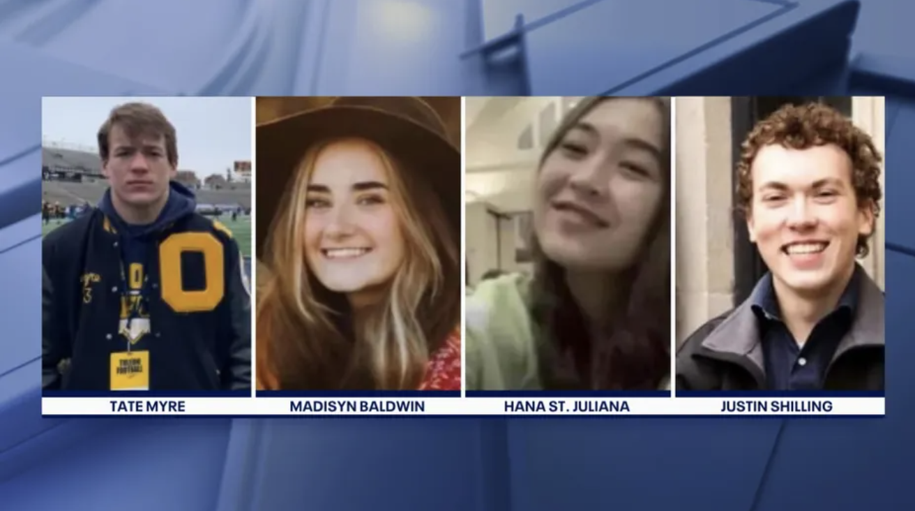   Tate Myre, 16, Hana St. Juliana, 14, Madisyn Baldwin, 17, and Justin Shilling, 17, were shot and killed inside Oxford High School on Tuesday, Nov. 30.  
